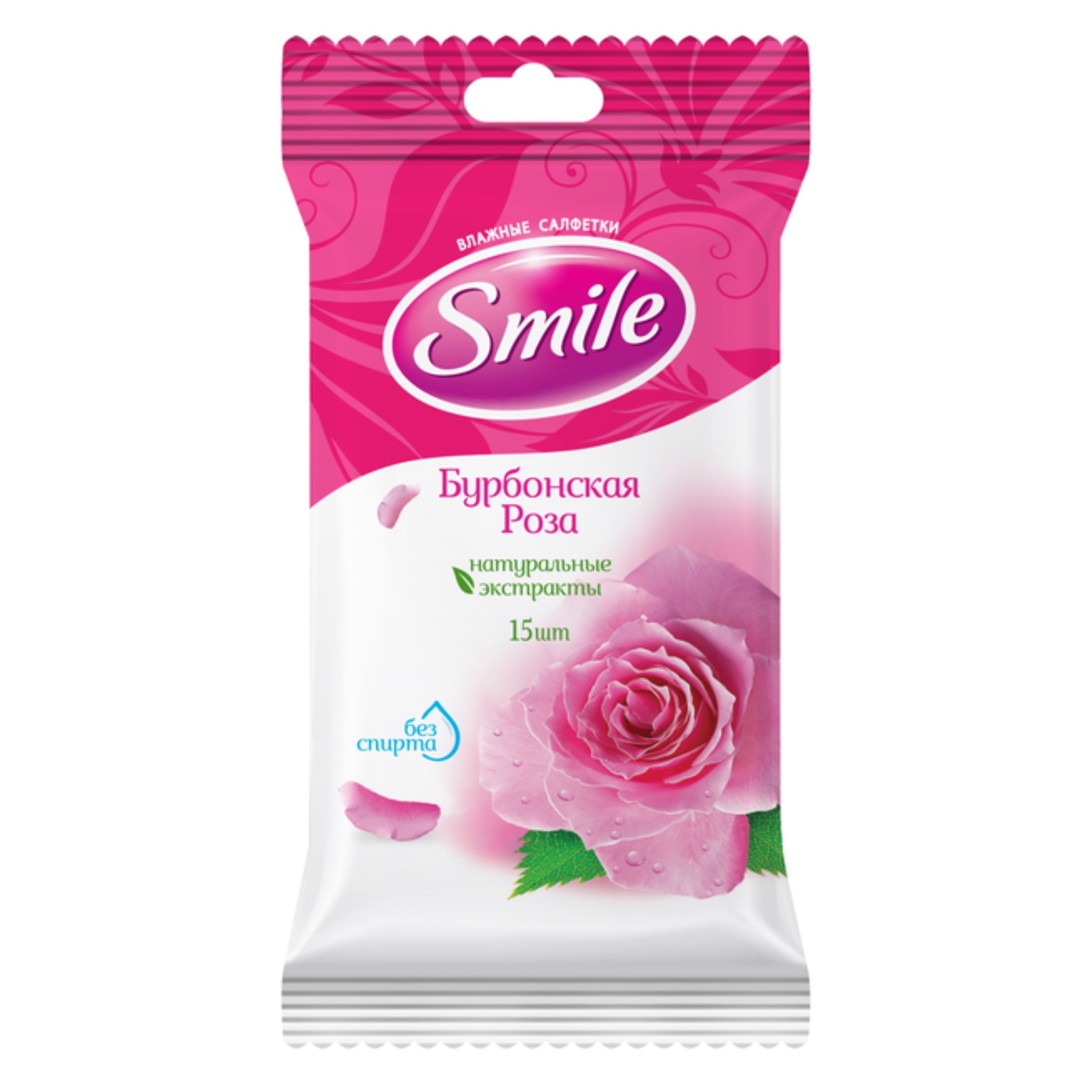 Серветка волога SMILE Daily Троянда AI 15шт/уп